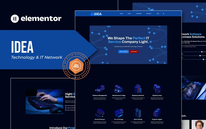 iDea – Technology & IT Network Service Elementor Template Kit