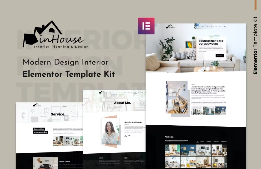 Inhouse – Modern Design Interior Elementor Template Kit