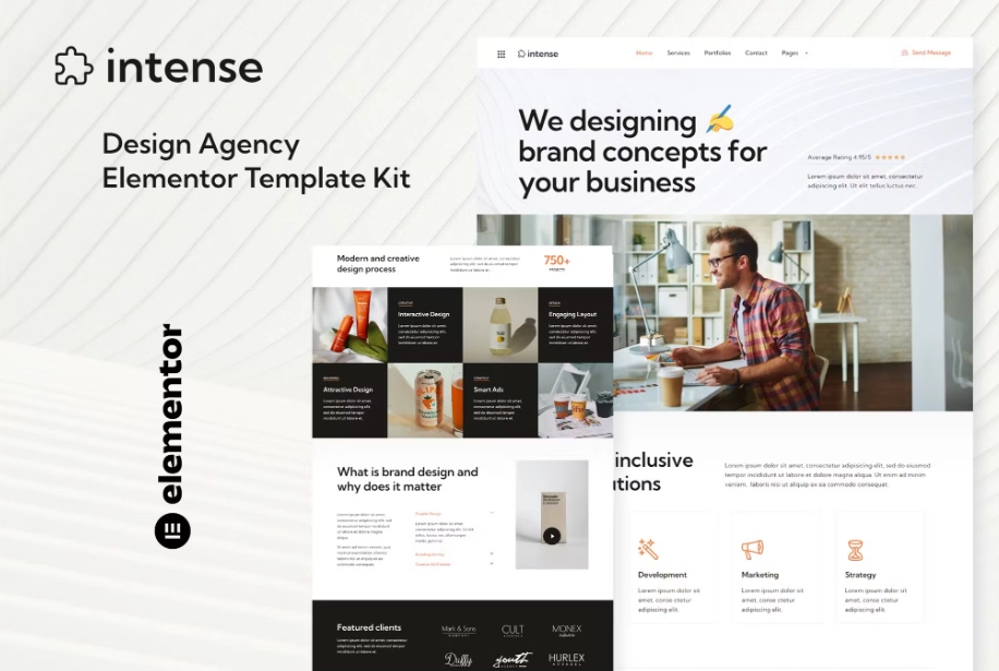 Intense – Creative Digital Agency Services Elementor Template Kit