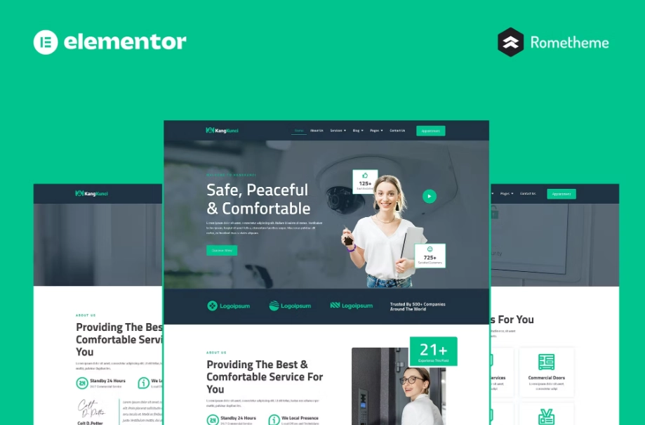 Kangkunci – Locksmith & Security System Elementor Pro Full Site Template Kit