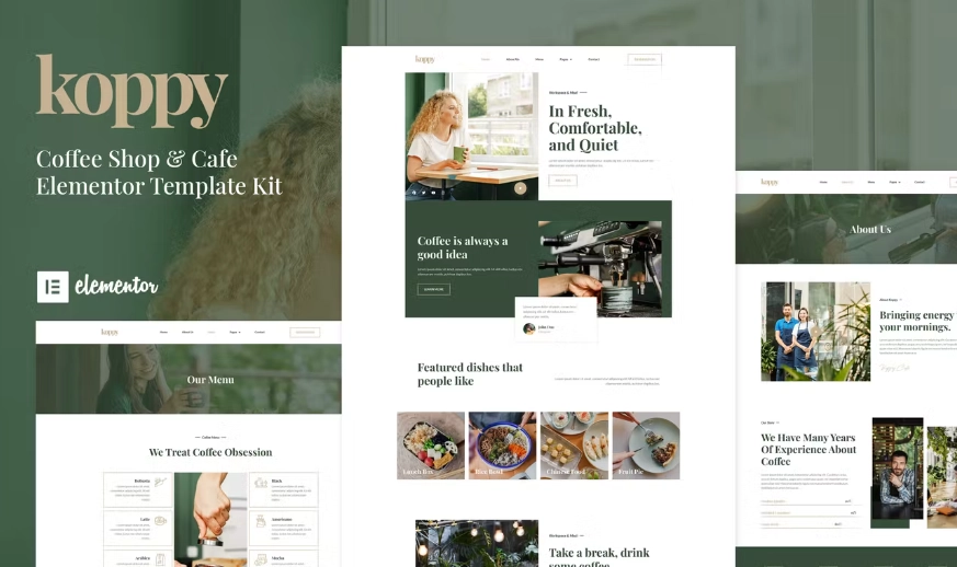 Koppy – Coffee Shop & Cafe Elementor Template Kit