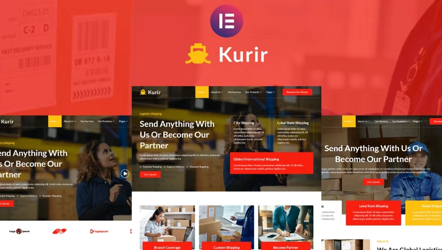 Kurir – Logistics Cargo Shipping Elementor Template Kit