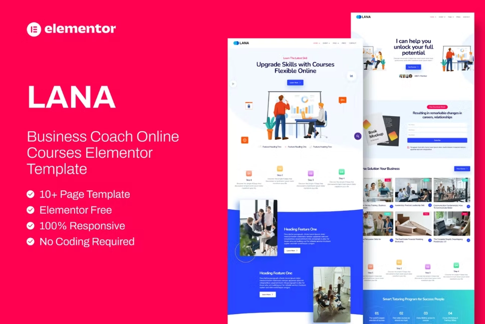 Lana – Business Coach Online Course Template Elementor