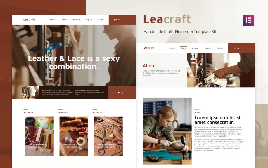 Leacraft – Handmade Crafts Elementor Template Kit