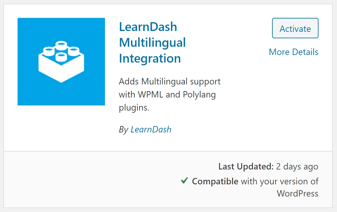 LearnDash Multilingual Integration 1.0.0