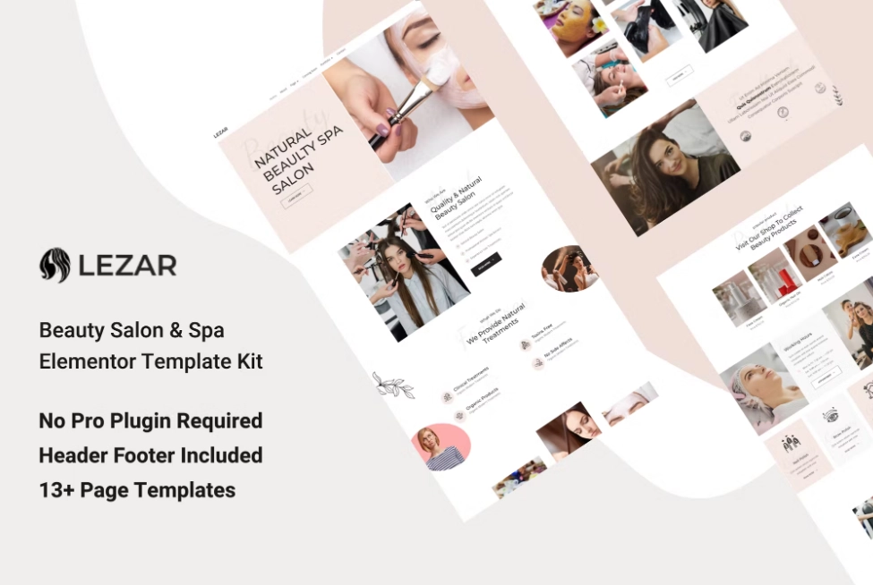 Lezar Beauty Salon & Spa Elementor Template Kit