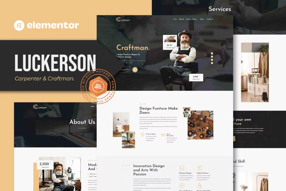 Luckerson – Carpenter & Craftman Elementor Template Kit