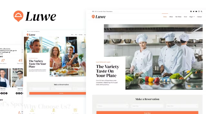 Luwe – Restaurant Elementor Template Kit