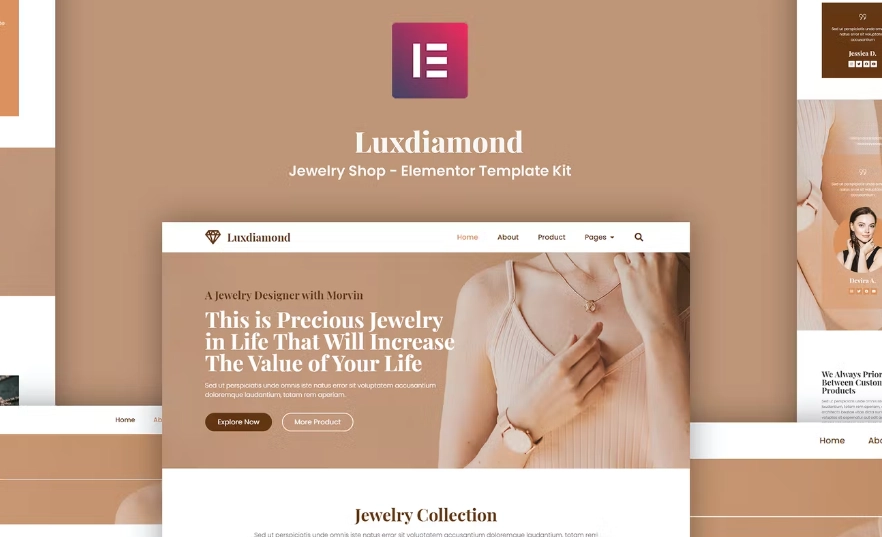 Luxdiamond – Jewelry Shop Elementor Template Kit