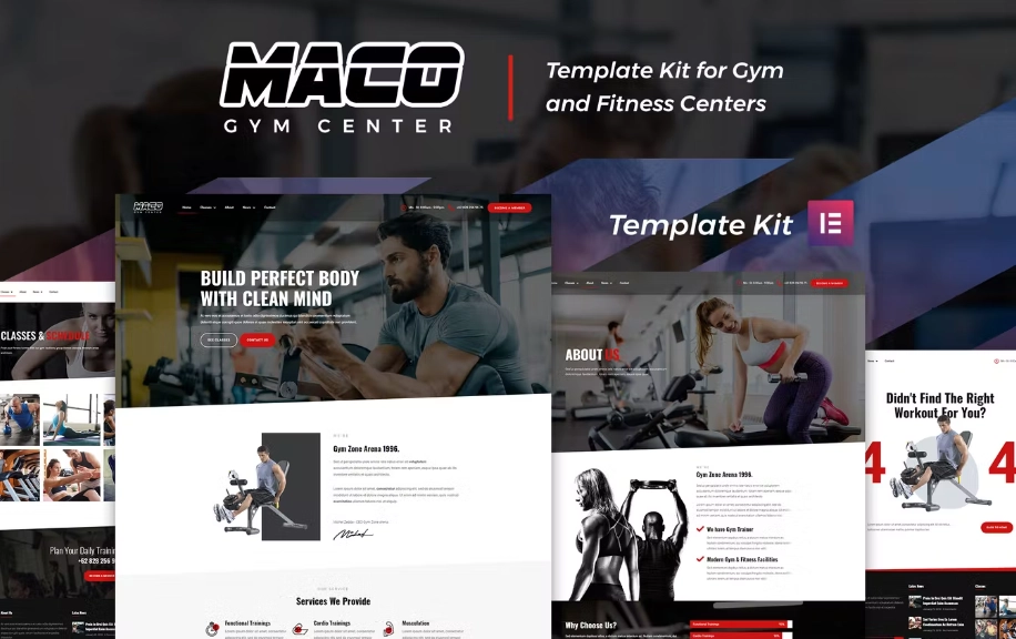 Maco Kit – Gym & Fitness Elementor Template Kit