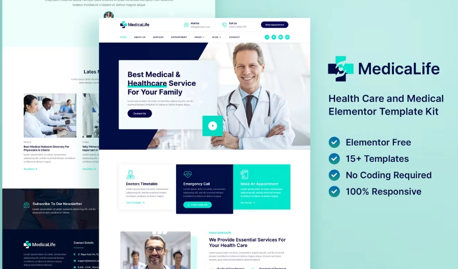 MedicaLife – Health Care & Medical Elementor Template Kit