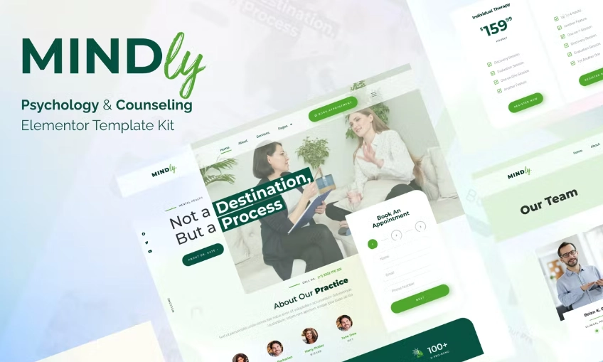 Mindly – Psychology, Therapy & Counseling Elementor Template Kit