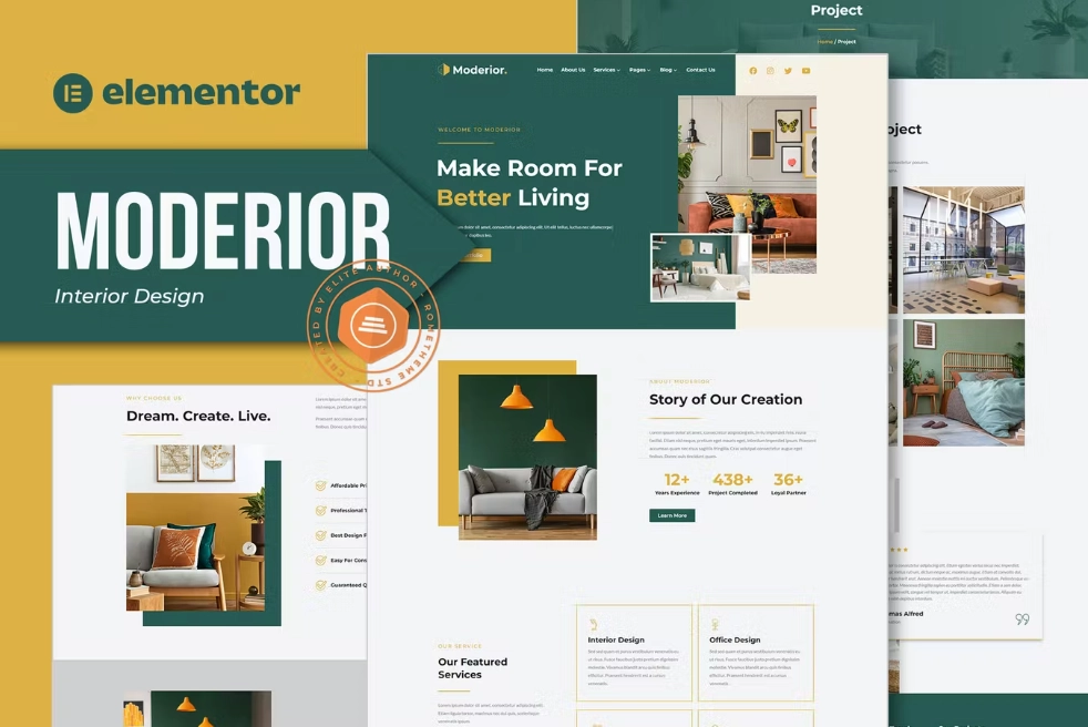 Moderior – Interior Design Elementor Template Kit