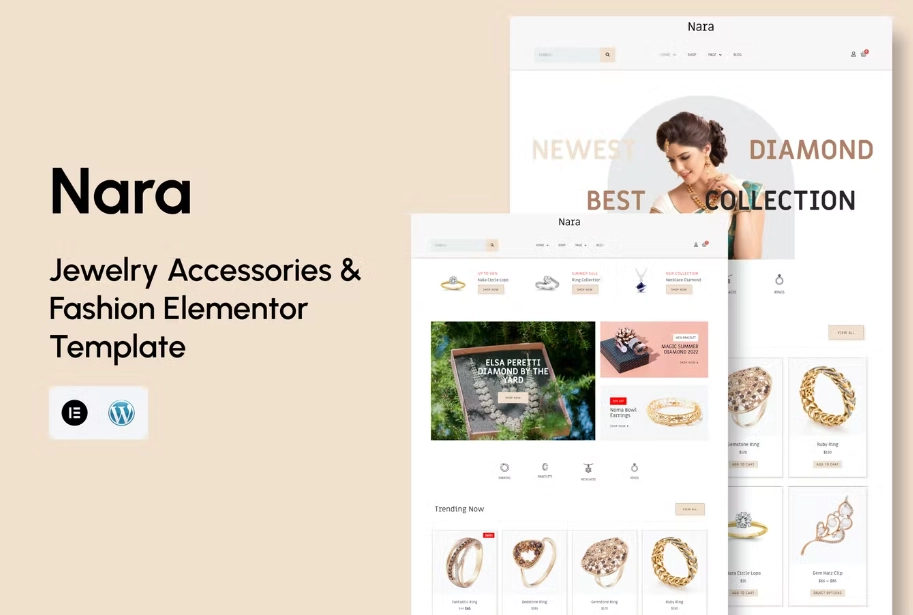 Nara – Jewelry Accessories Store Template Kit