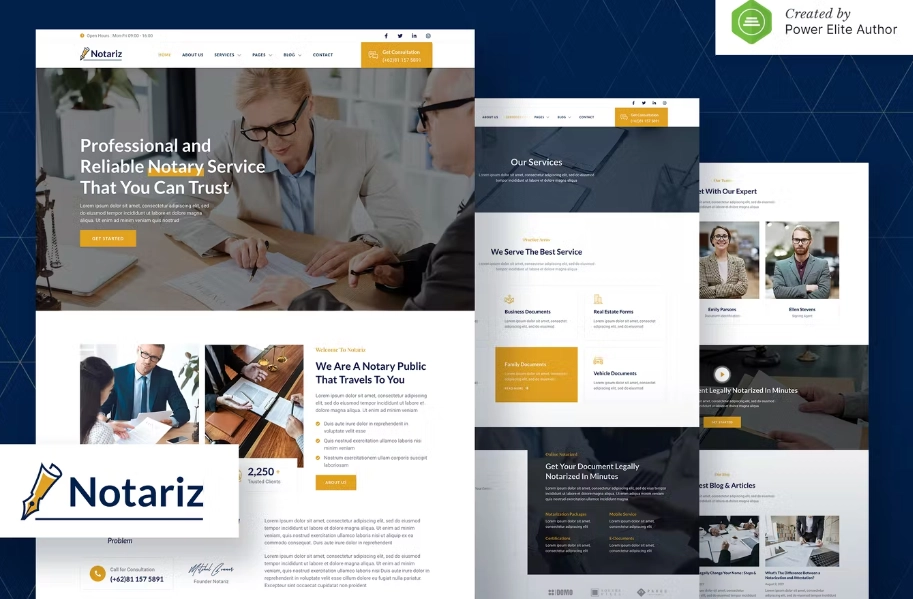 Notariz – Notary Public & Legal Services Elementor Template Kit