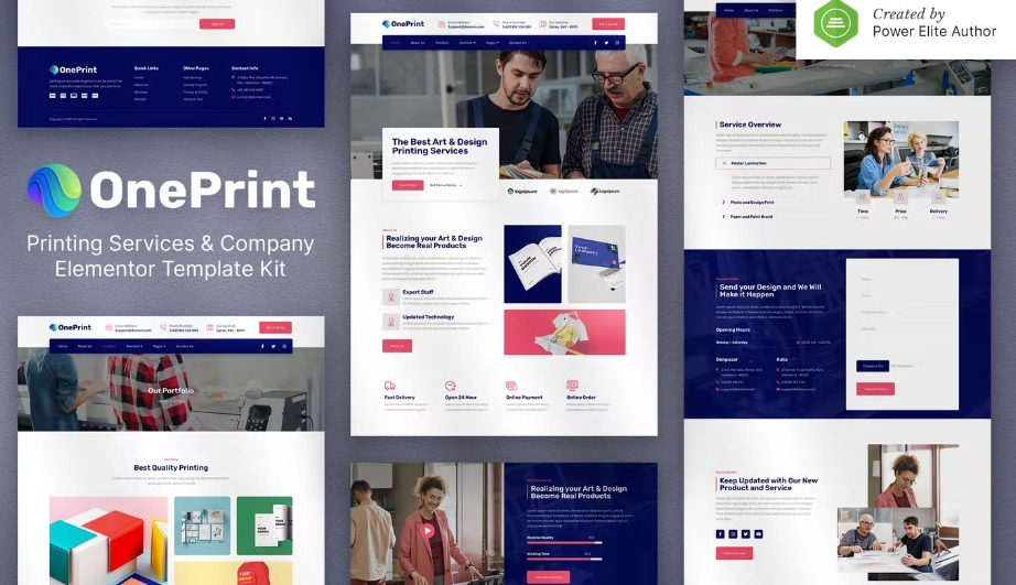 OnePrint – Printing Services Company Elementor Template Kit