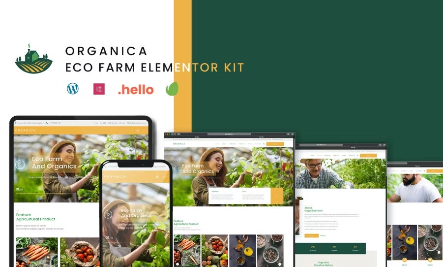 Organica – Eco Farm Elementor Template Kit