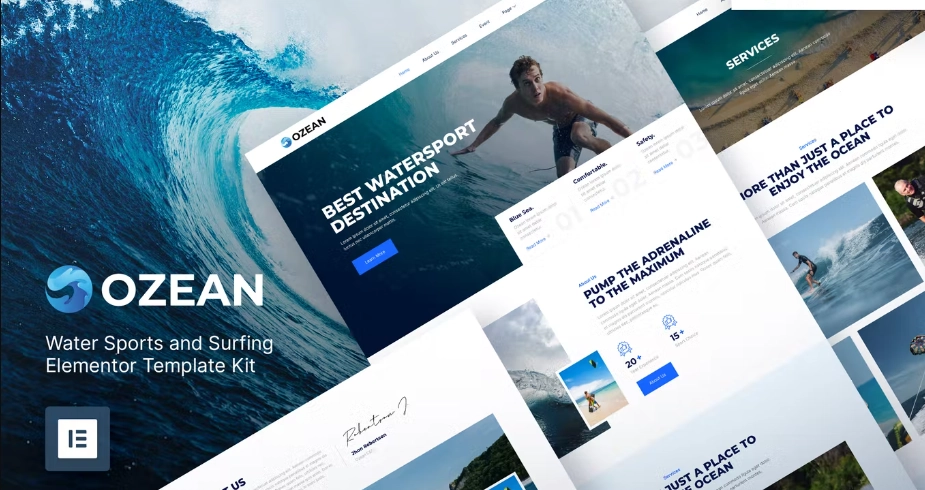 Ozean – Water Sports & Surfing Elementor Template Kit