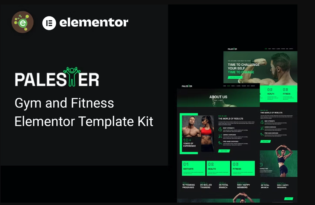 Palester – Gym & Fitness Elementor Template Kit