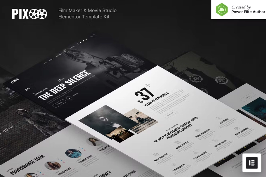 Pixoo – Film Maker & Movie Studio Elementor Template Kit