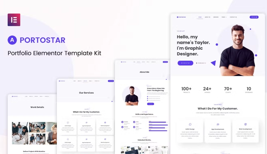 Portostar – Personal Portfolio Elementor Template Kit