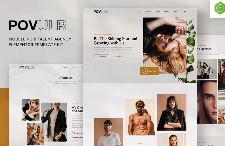 POVULR – Modeling & Talent Agency Elementor Template Kit