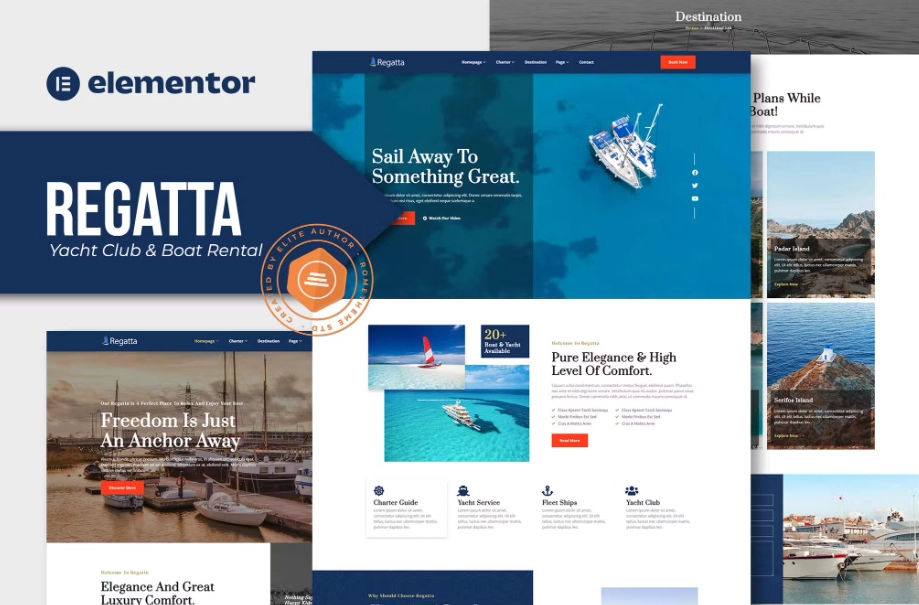 Regatta – Yacht Club & Boat Rental Elementor Template Kit