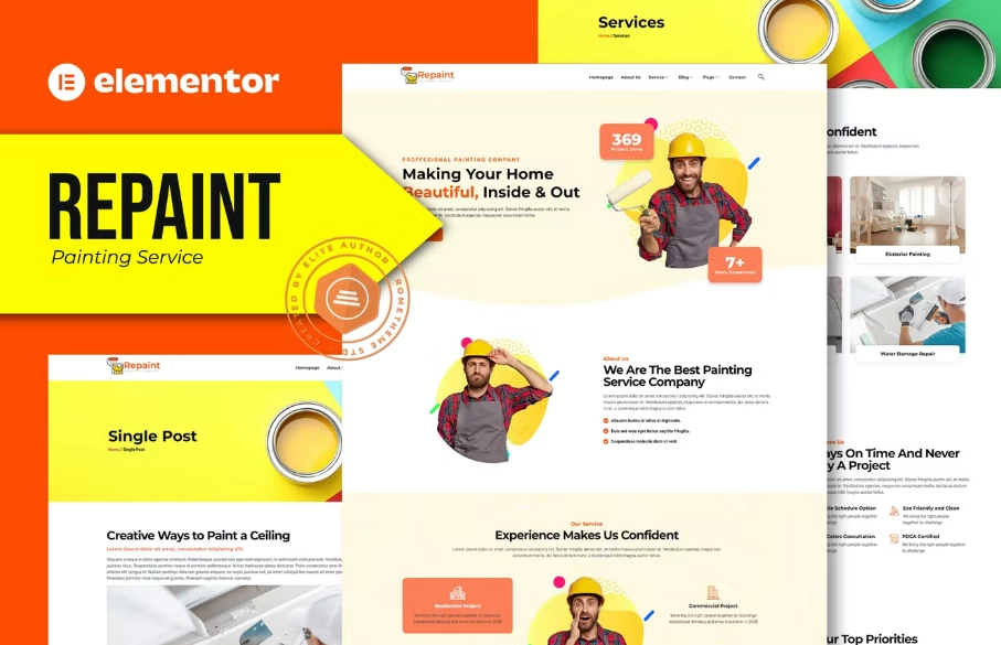 Repaint – Painting Company Service Elementor Template Kit