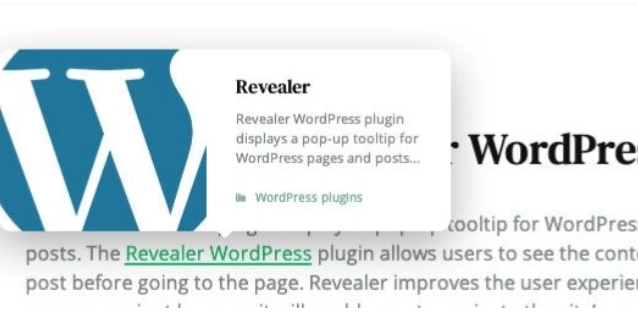 Revealer – Navigation popup for WordPress links 1.0.2