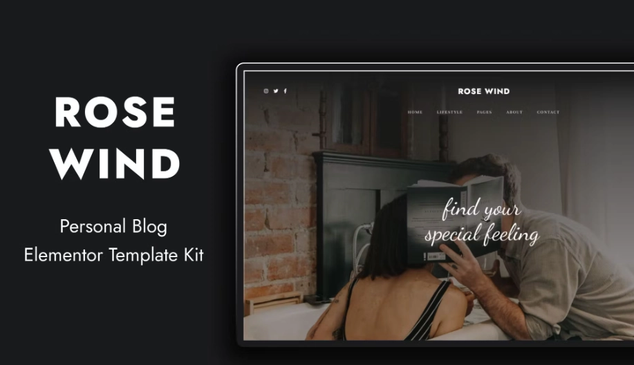 Rose Wind – Personal Blog Elementor Template Kit