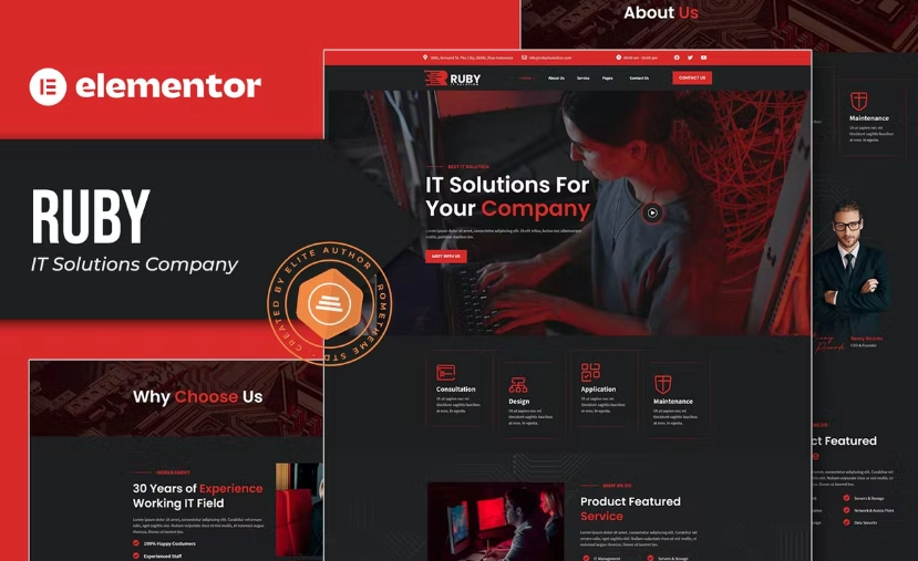 Ruby – IT Solutions Company Elementor Template Kit