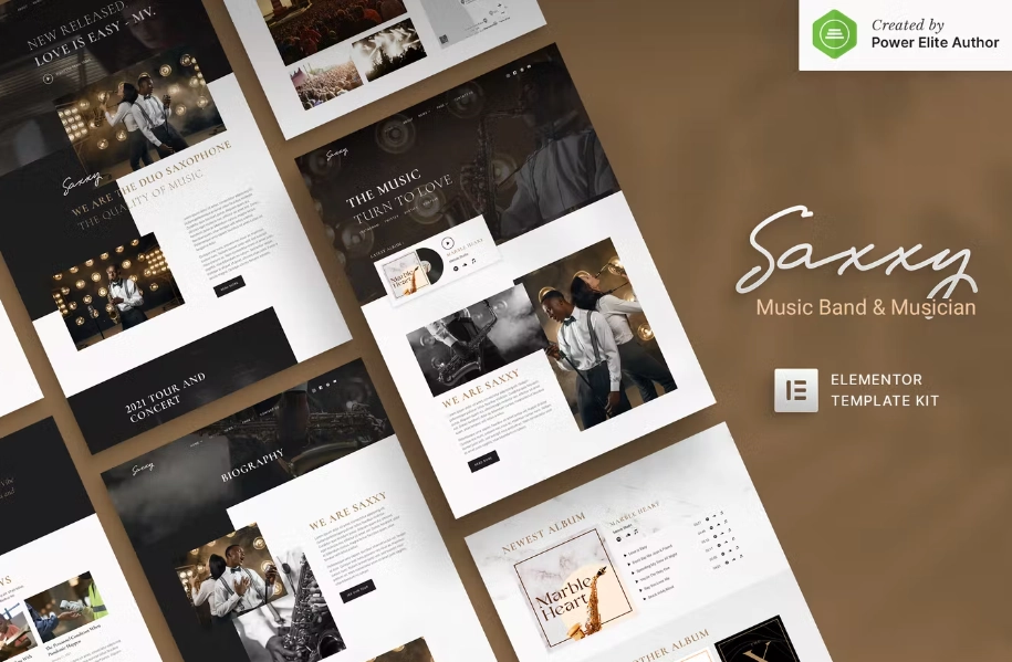 Saxxy – Music Band & Musician Elementor Template Kit