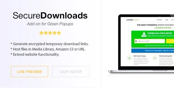 Secure Downloads – Green Popups Add-On 2.00