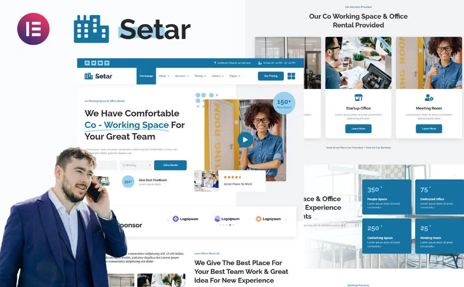 Setar – Coworking Space & Startup Office Elementor Template Kit