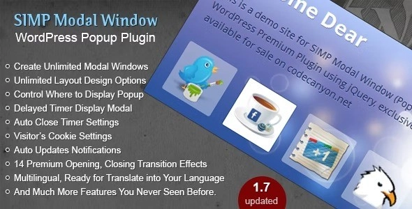 Simp Modal Window – WordPress Plugin 1.7