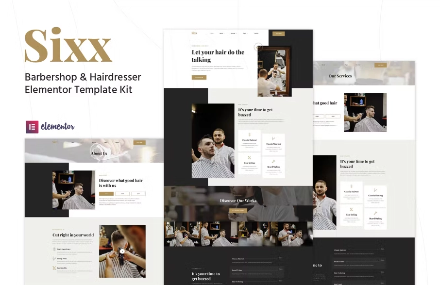 Sixx – Barbershop & Hairdresser Elementor Template Kit