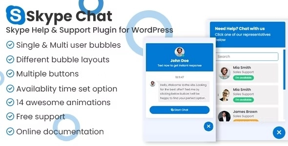 Skype Chat Support Pro WordPress Plugin 1.0