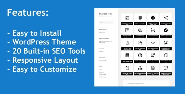 Small SEO Tools – WordPress Theme with 20 built-in SEO Tools 1.0