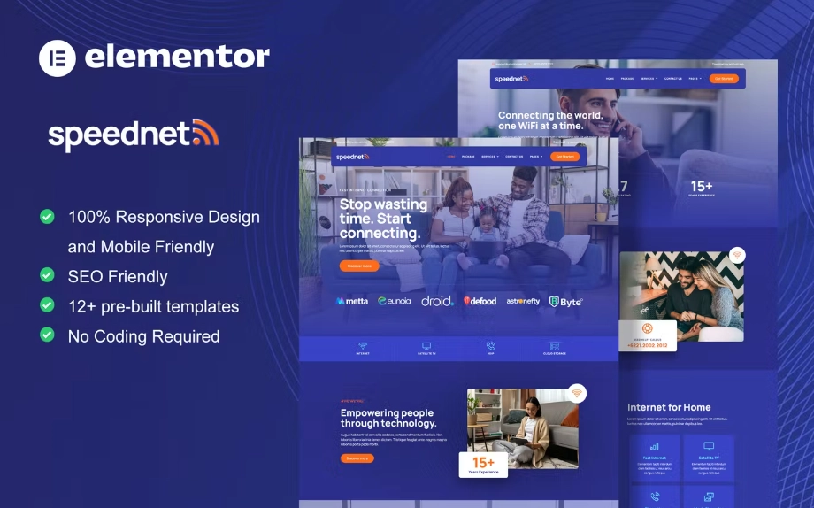 SpeedNet – Broadband & Internet Service Provider Elementor Template Kit