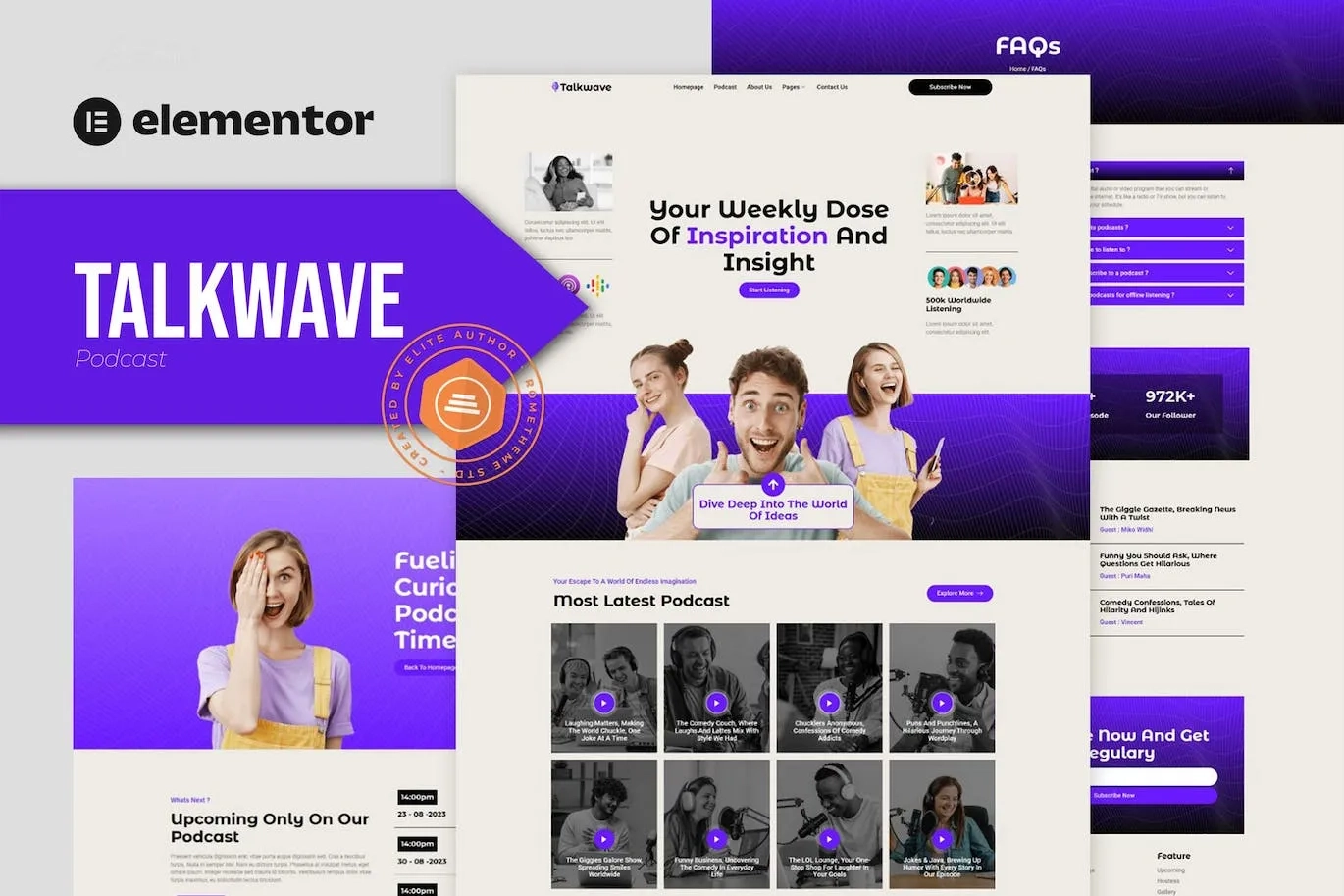 Talkwave – Podcaster Elementor Template Kit