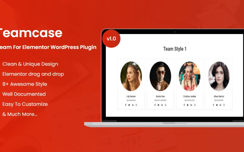 Teamcase Team For Elementor WordPress Plugin 1.0