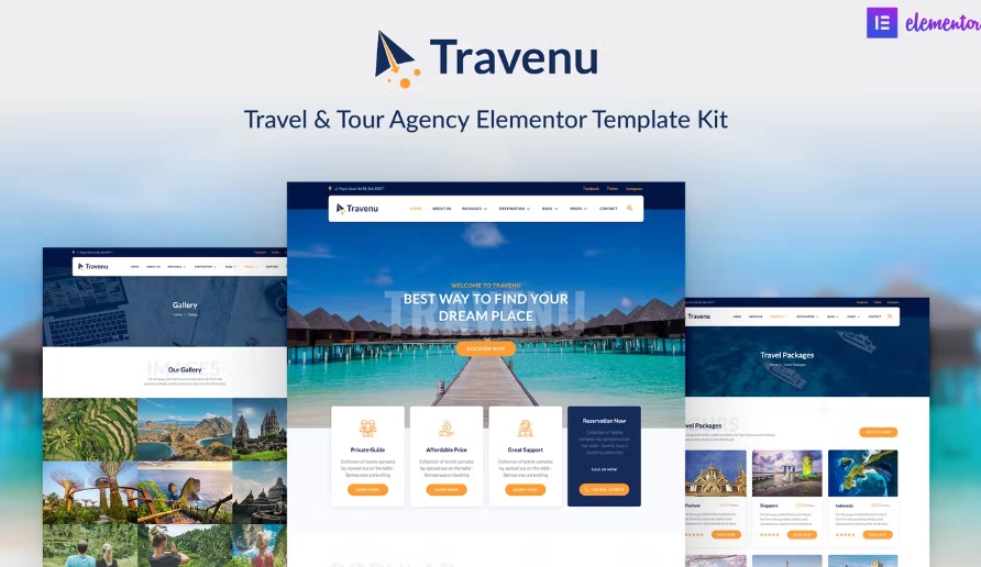 Travenu – Travel & Tour Agency Elementor Template Kit