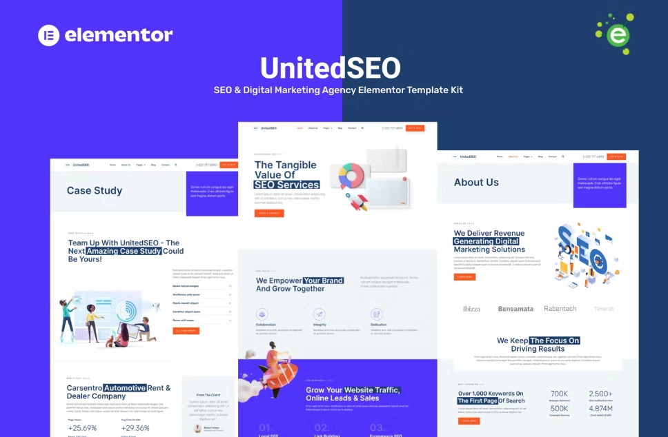 UnitedSEO – SEO and Digital Marketing Agency Elementor Template Kit