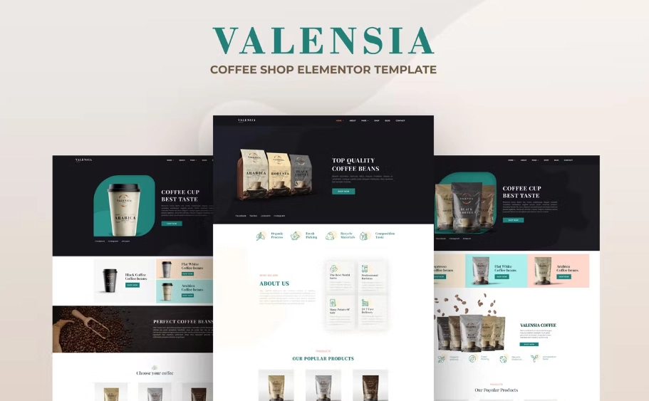 Valensia | Coffee Shop Elementor Template Kit