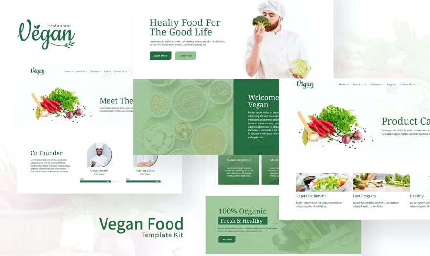 Vegan Restaurant Elementor Template Kit