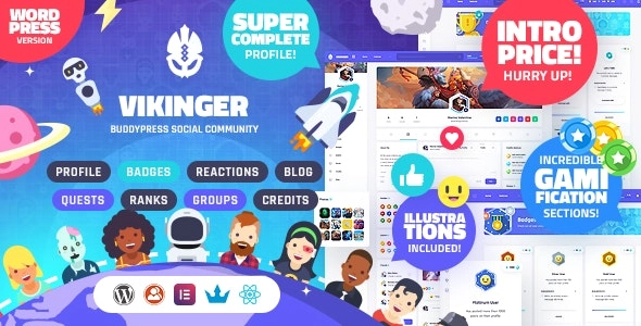 Vikinger – BuddyPress and GamiPress Social Community 1.9.9.8