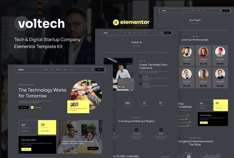 Voltech – Tech & Digital Startup Company Elementor Template Kit