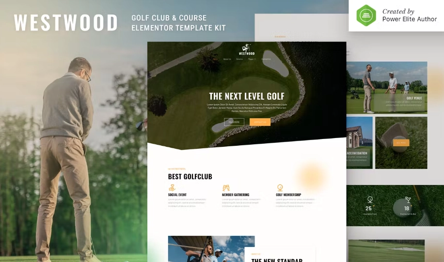 Westwood – Golf Club & Course Elementor Template Kit