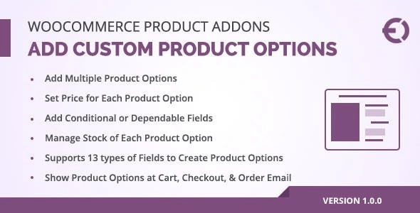 WooCommerce Custom Product Addons, Custom Product Options 3.0.8