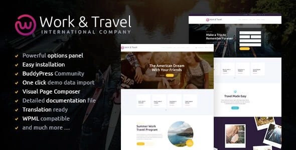 Work & Travel Company & Youth Programs WordPress Theme 1.2